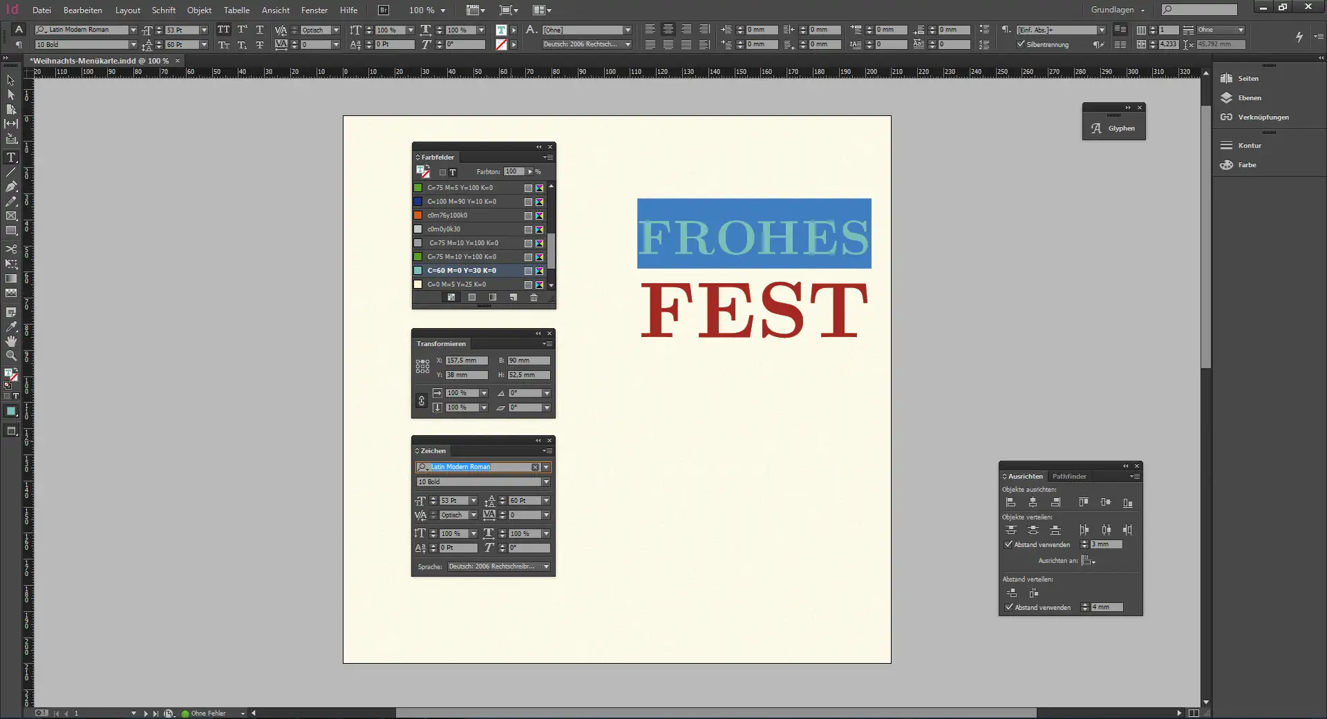 Tutorial Menuekarte Weihnachten