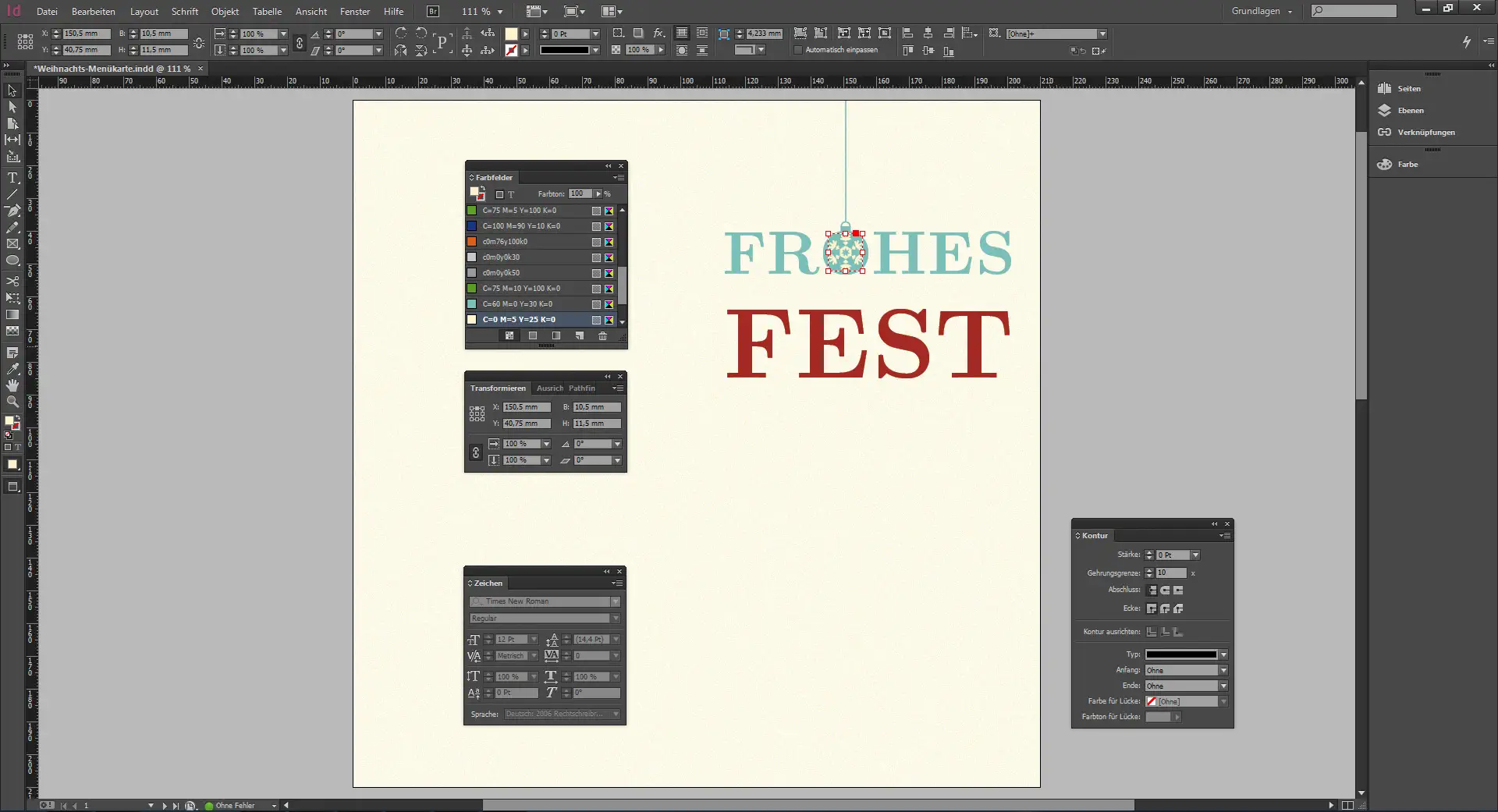 Tutorial Menuekarte Weihnachten
