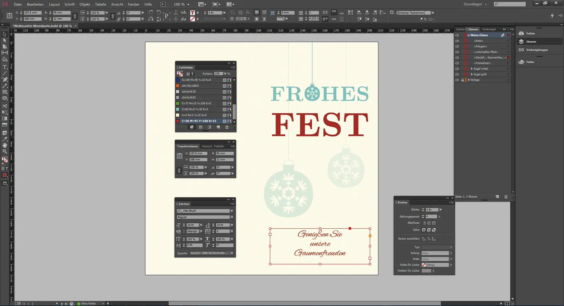 Tutorial Menuekarte Weihnachten