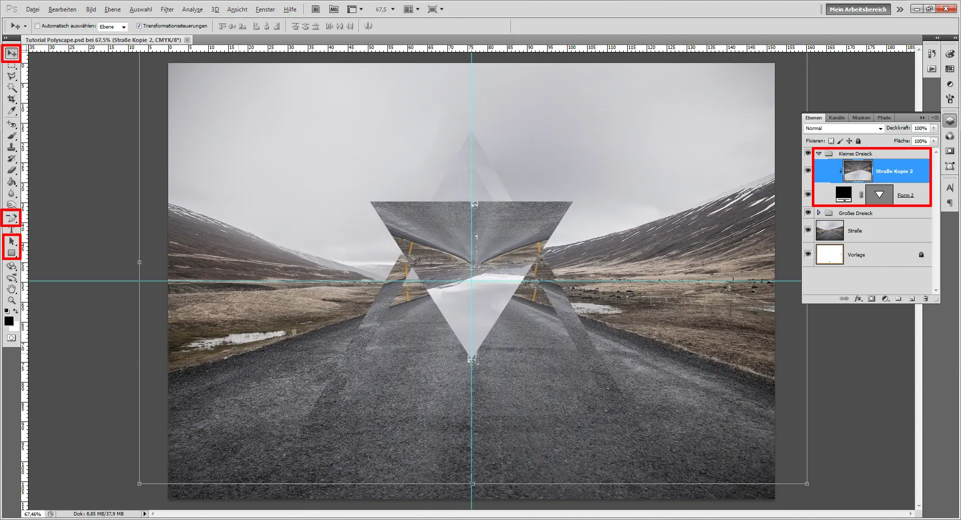 Gestalte ein Polyscape Design mit Photoshop (7)