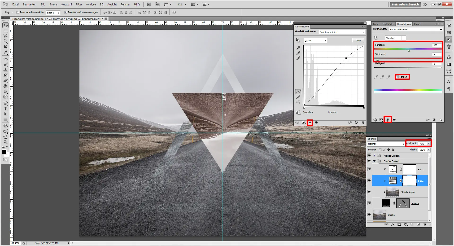 Gestalte ein Polyscape Design mit Photoshop (9)