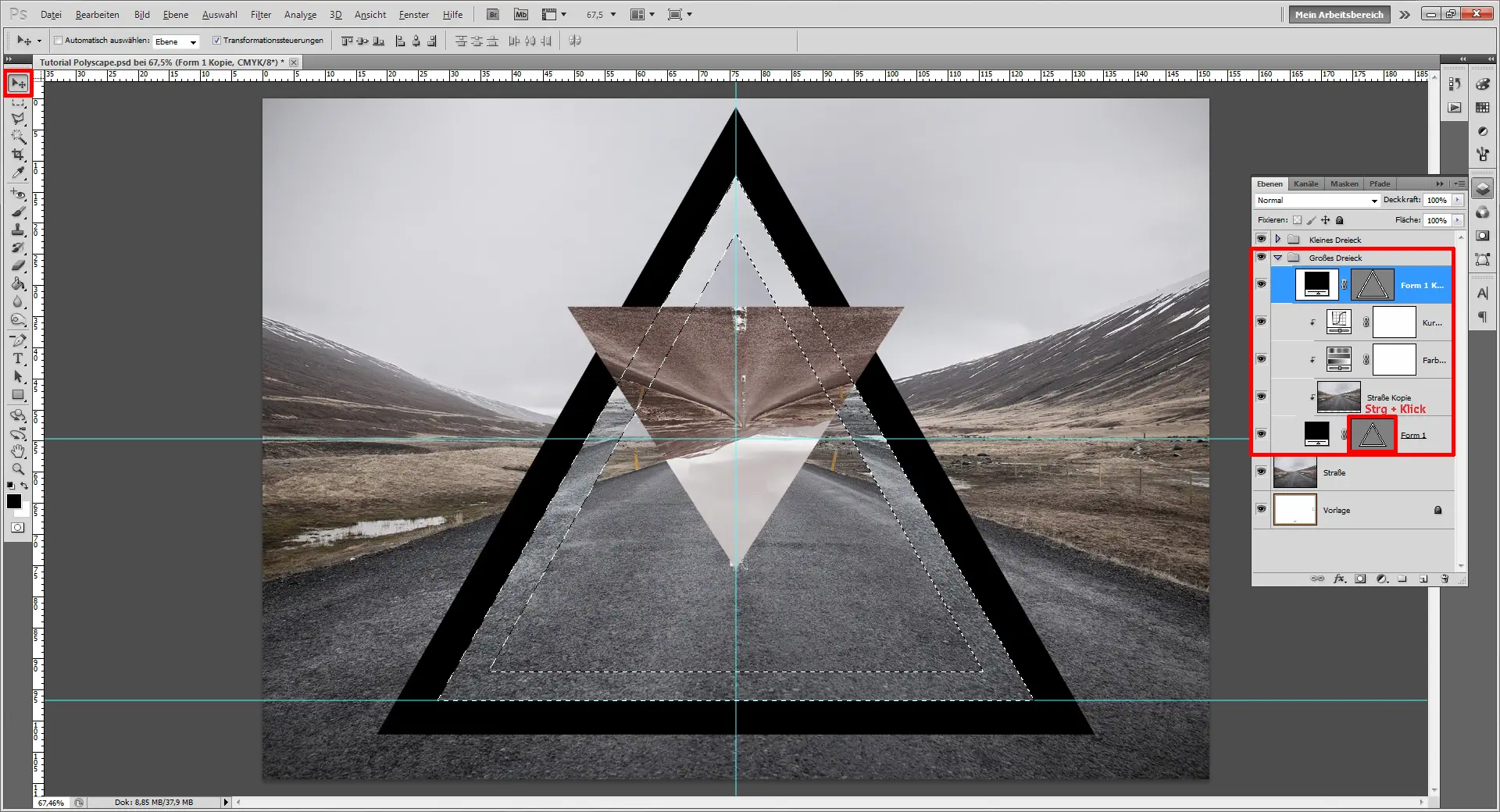 Gestalte ein Polyscape Design mit Photoshop (10)