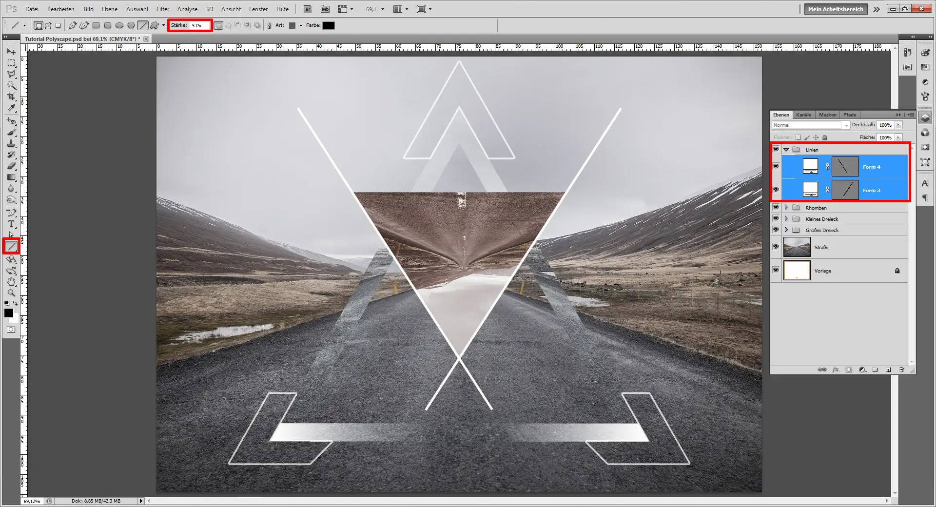 Gestalte ein Polyscape Design mit Photoshop (14)
