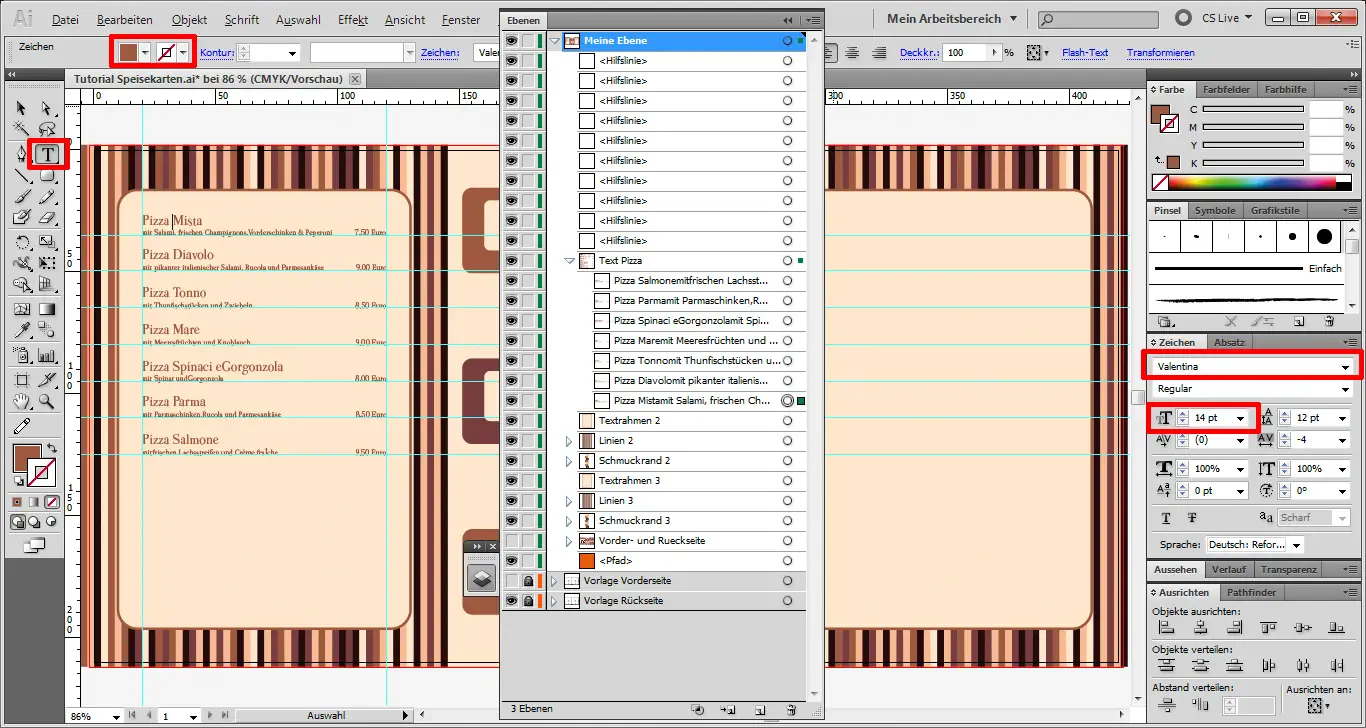 Tutorial Speisekarten