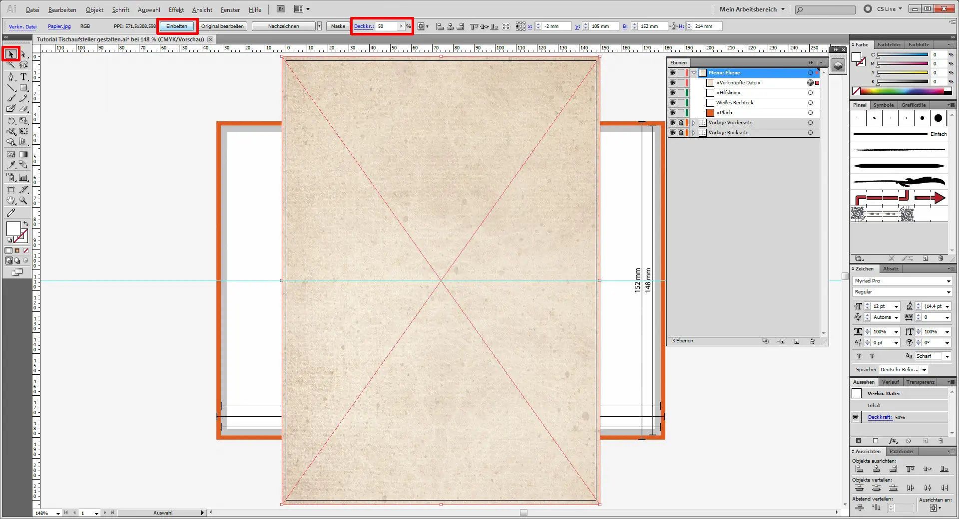 Tutorial Tischaufsteller gestalten 2