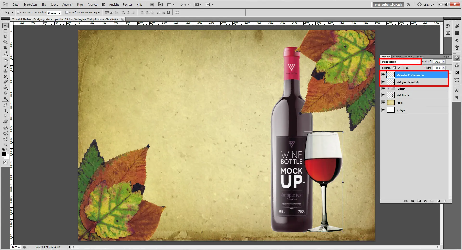 Tischset Platzset Design selbst gestalten   Wein 2