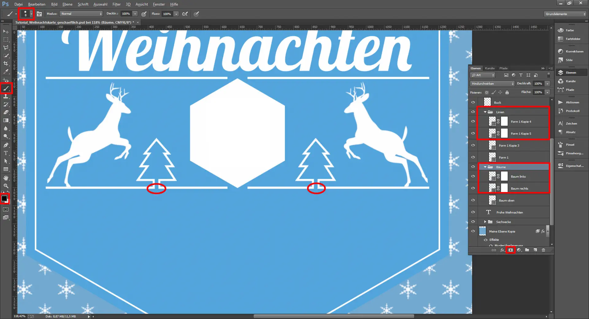 Tutorial Weihnachtskarte geschäftlich 15