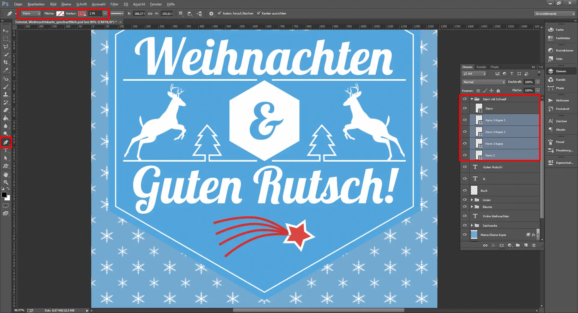 Tutorial Weihnachtskarte geschäftlich 19
