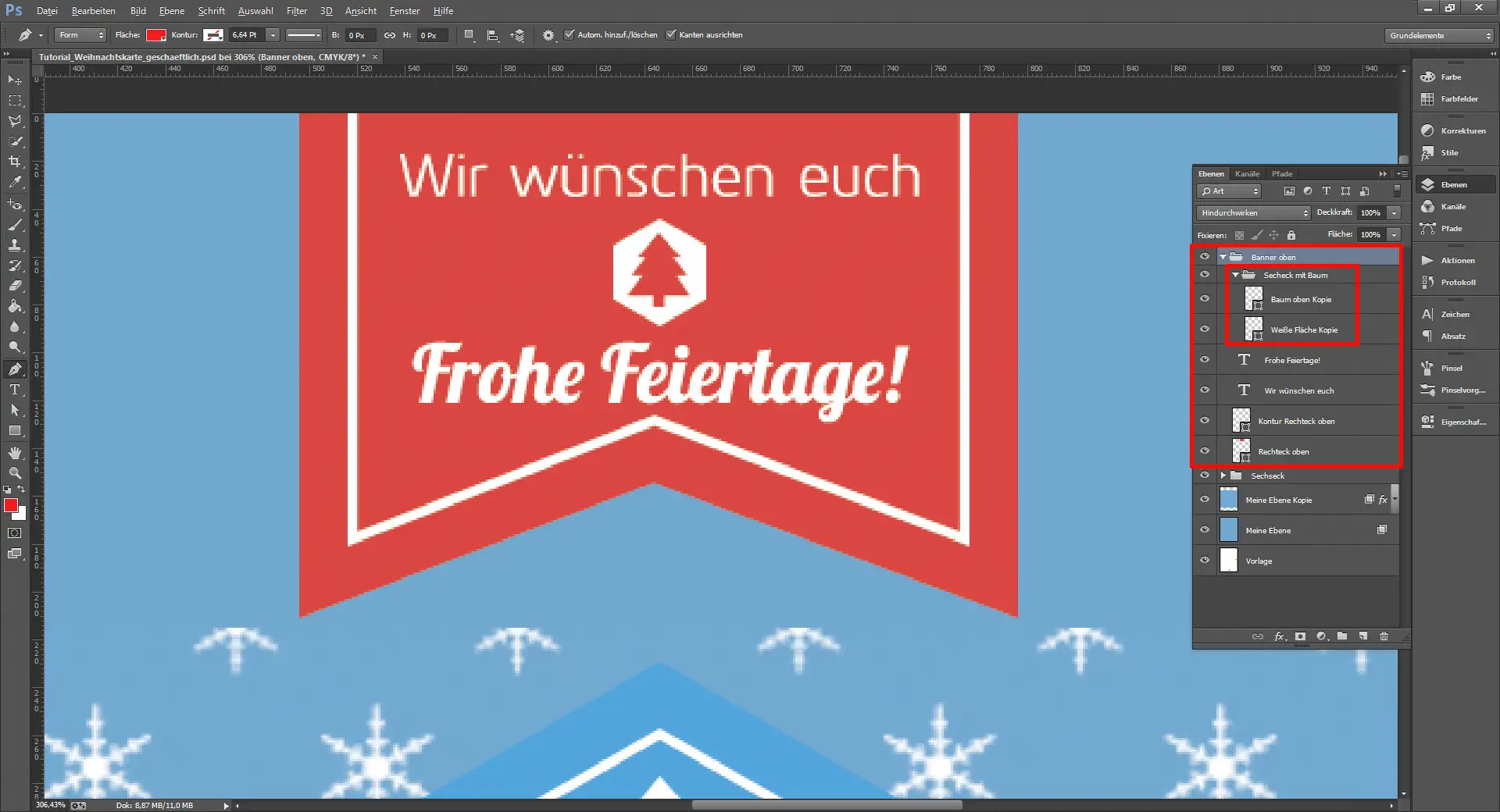 Tutorial Weihnachtskarte geschäftlich 25