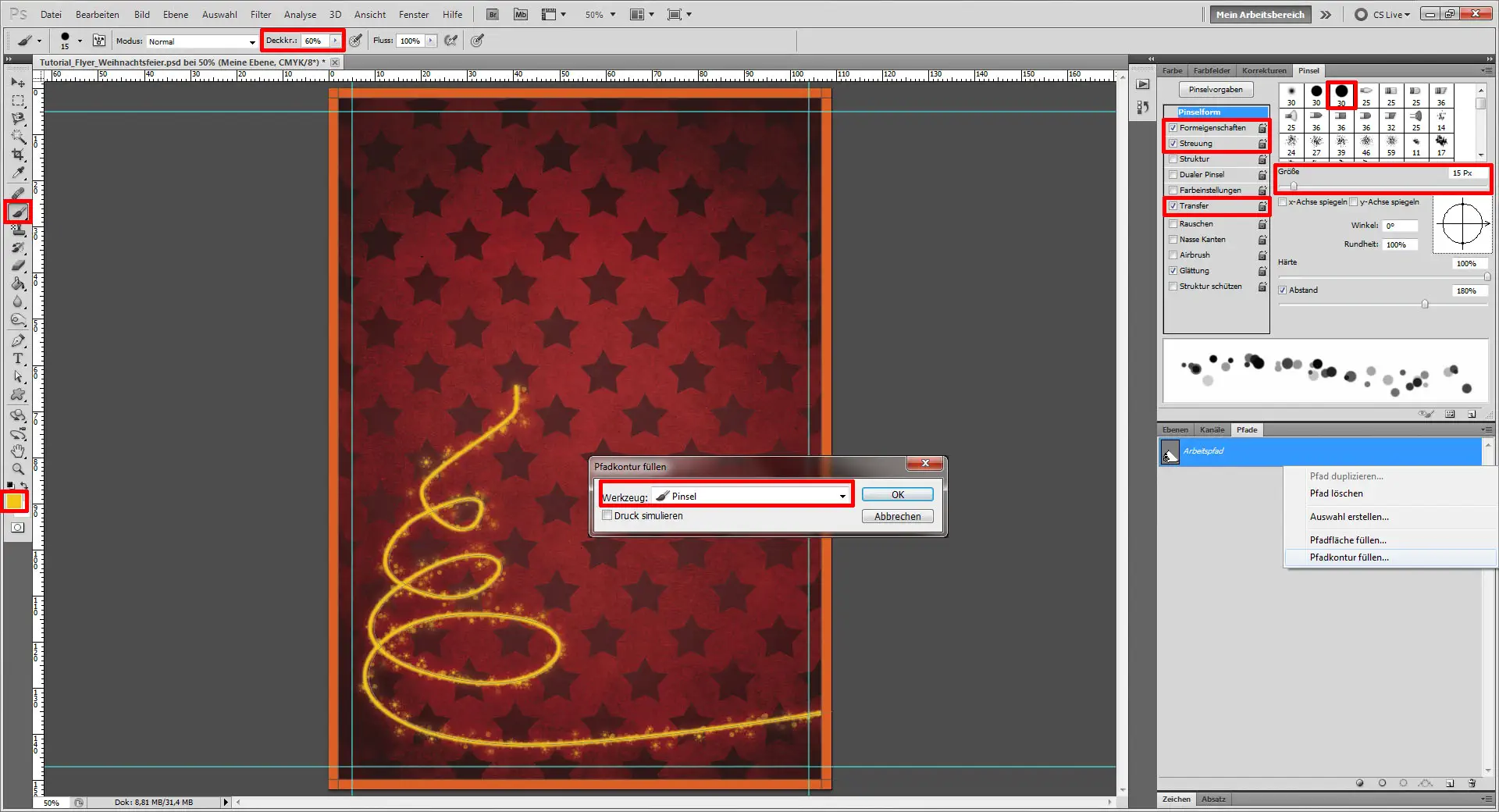 Tutorial: Flyer für die Weihnachtsfeier in Photoshop (7)