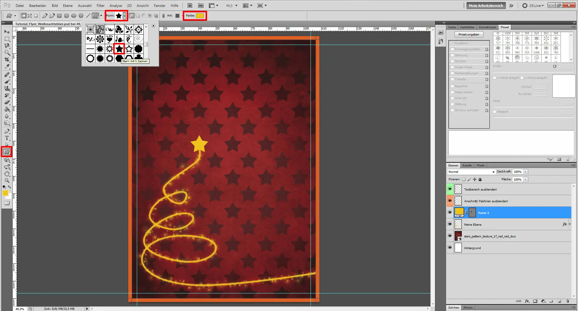 Tutorial: Flyer für die Weihnachtsfeier in Photoshop (8)
