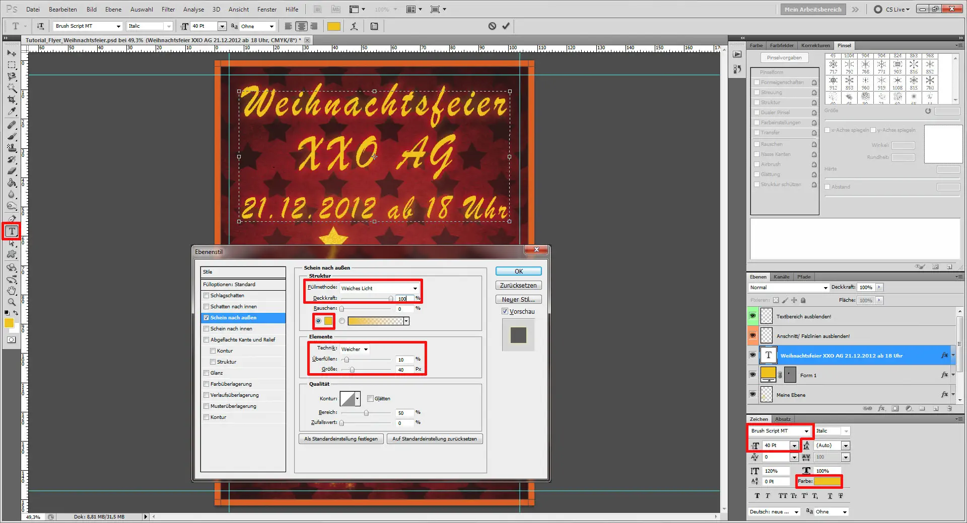 Tutorial: Flyer für die Weihnachtsfeier in Photoshop (10)