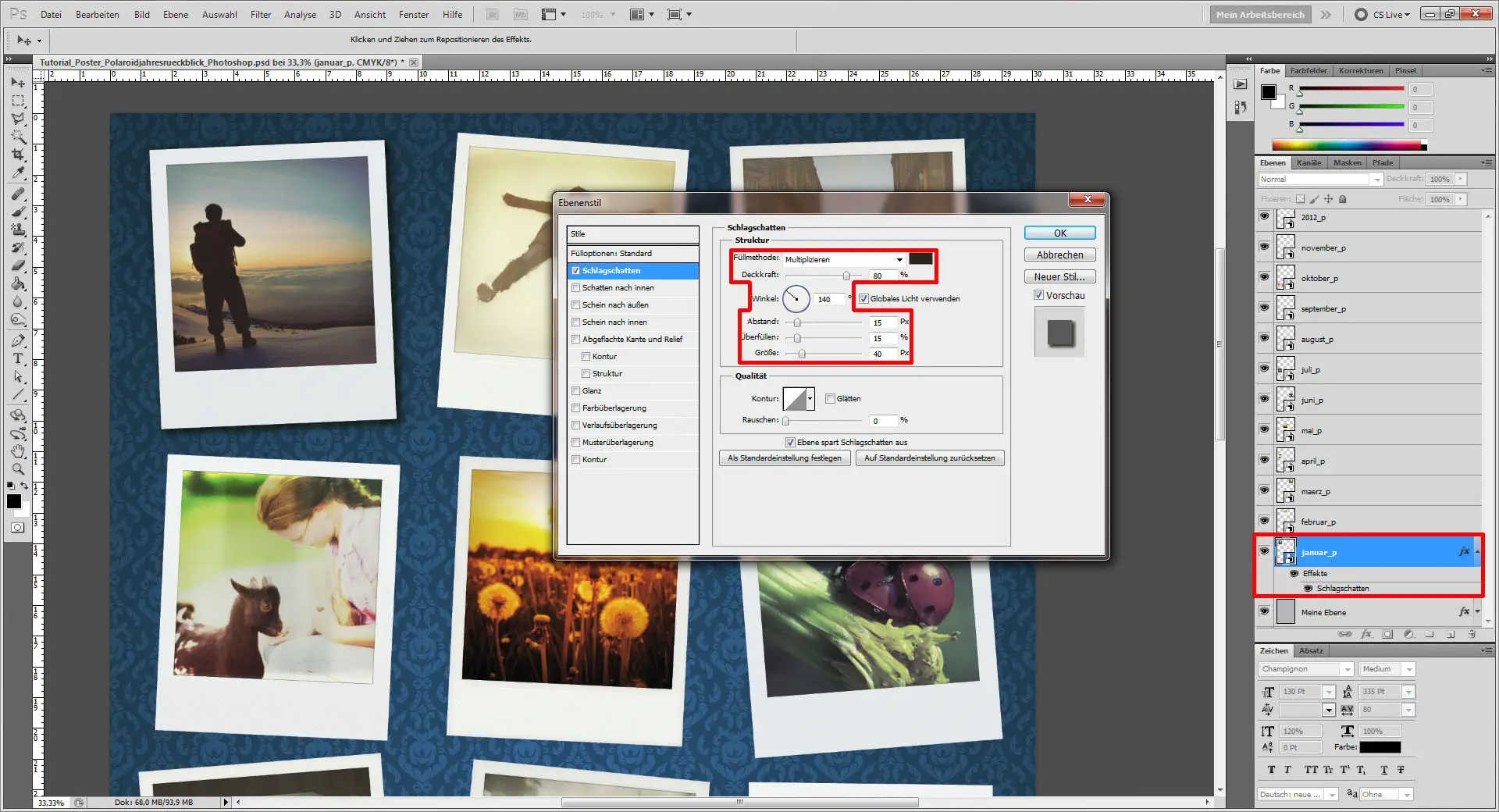 Tutorial Fotocollage erstellen Photoshop 06 Fotocollage erstellen Photoshop "Meine Ebene"