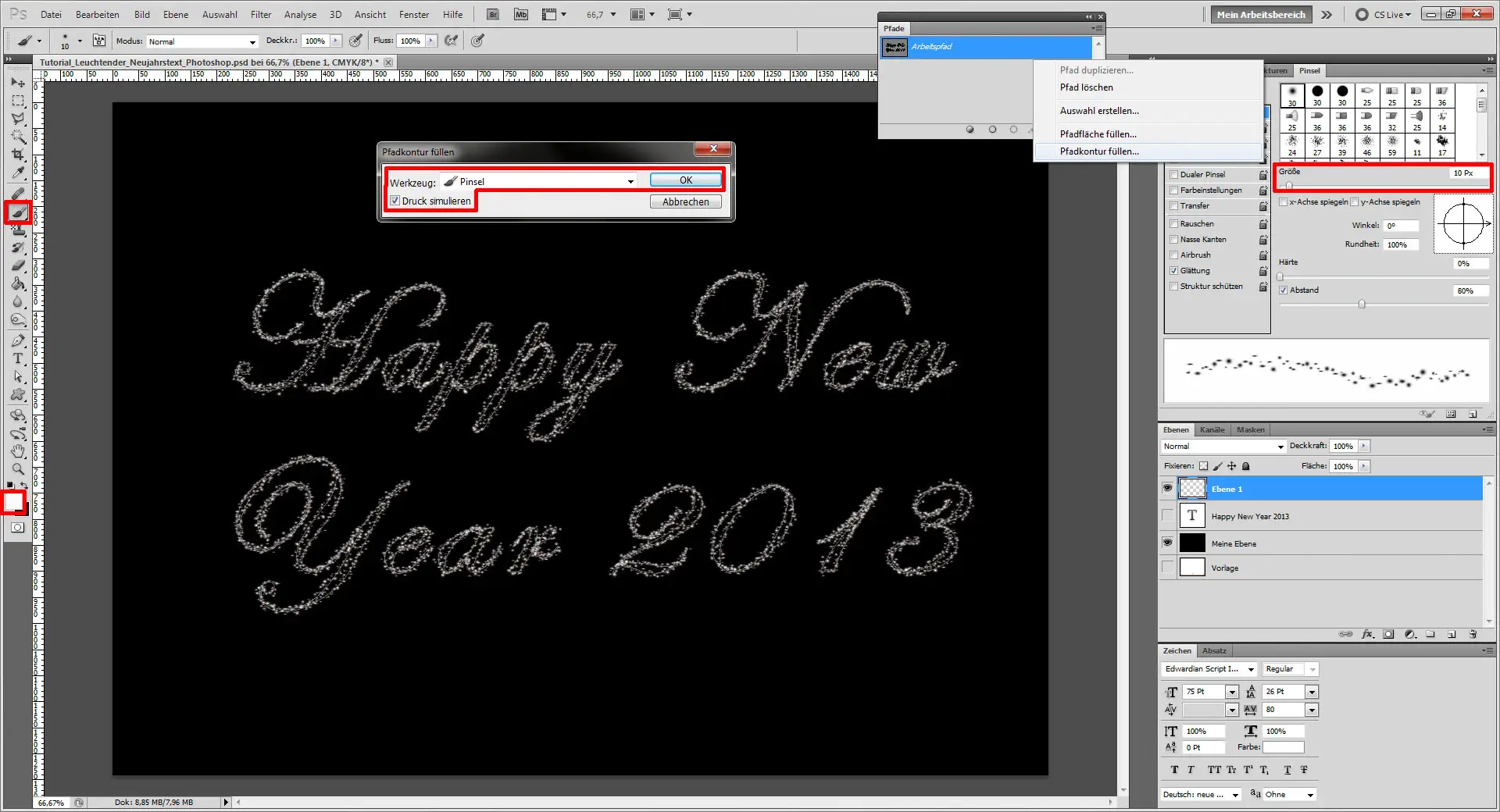 Tutorial Glitzerschrift Photoshop (5)