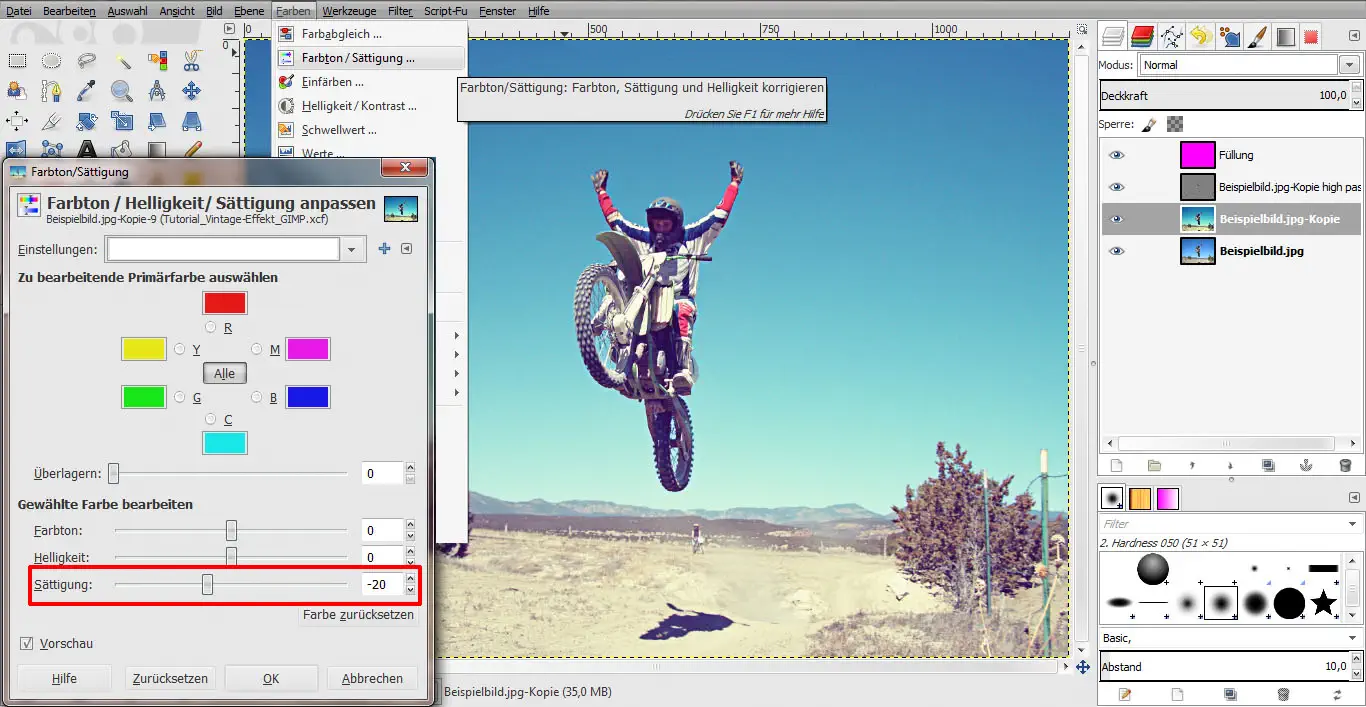 Tutorial Vintage Effekt GIMP 08 Tutorial Vintage Effekt GIMP 08