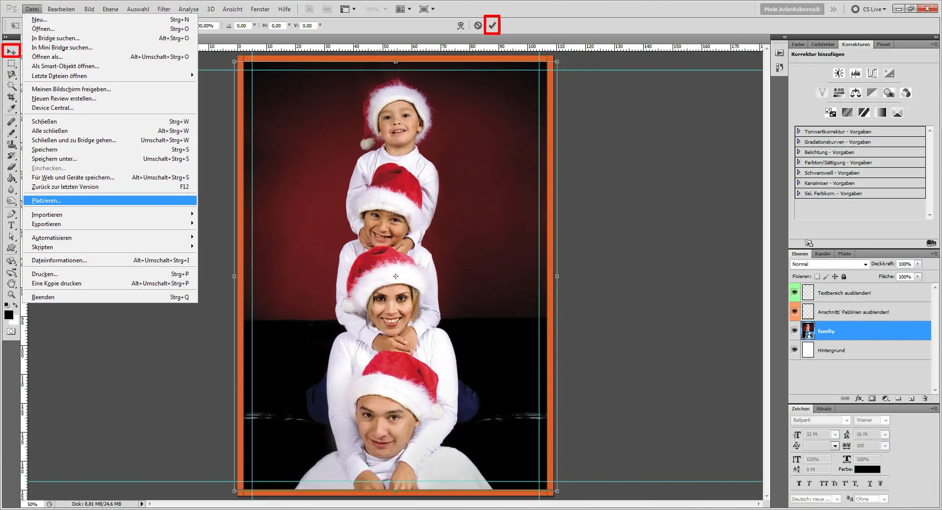 Tutorial Weihnachtsgrukarte mit Fotorahmen Photoshop 01