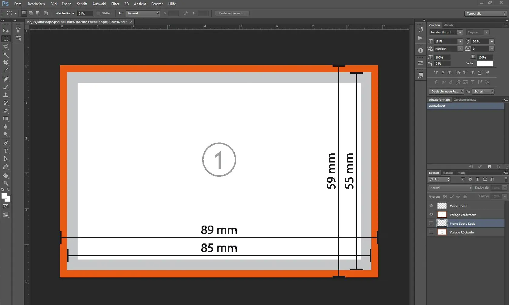 Visitenkarten erstellen Step1