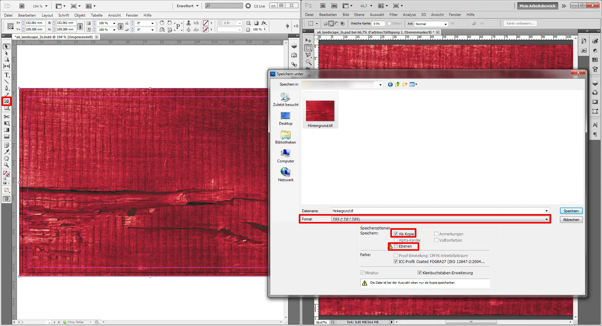 Weihnachtskarten für Firmen Tutorial mit InDesign Step 3