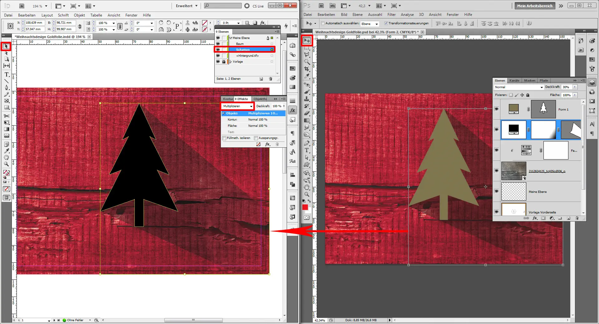 Weihnachtskarten für Firmen Tutorial mit InDesign Step 7
