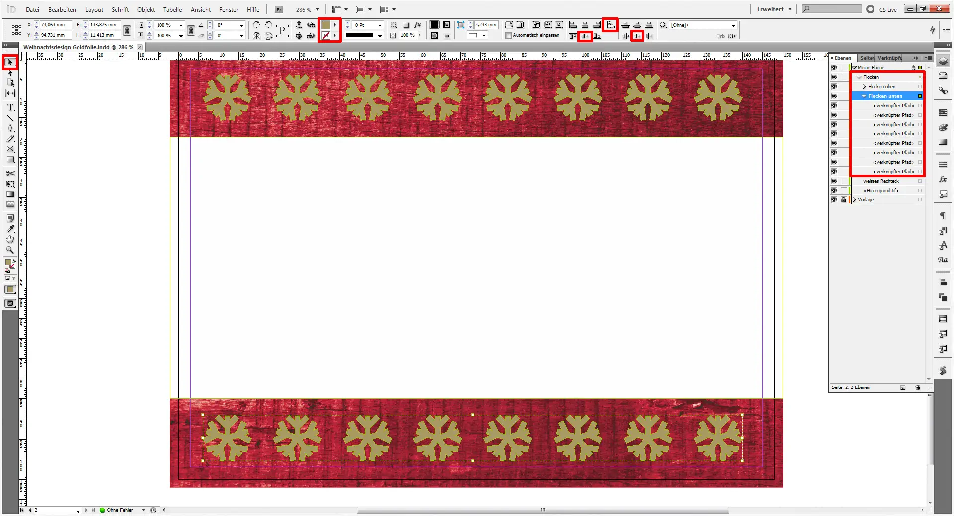 Weihnachtskarten für Firmen Tutorial mit InDesign Step 14