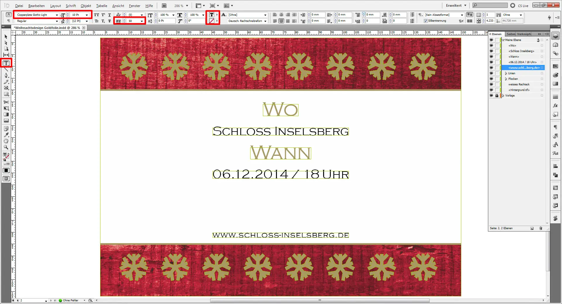 Weihnachtskarten für Firmen Tutorial mit InDesign Step 17
