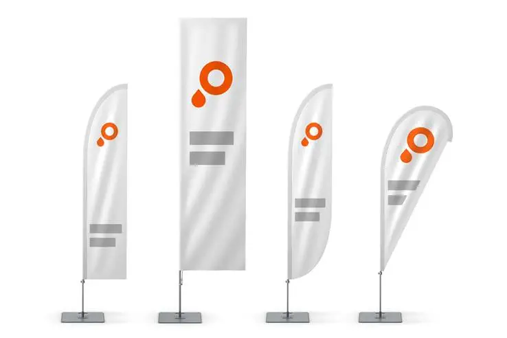 Werbetechnik Beachflags Gruppenbild Werbetechnik – Gruppenbild der Beachflags