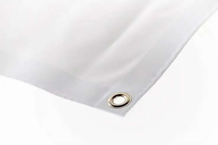 Werbetechnik – Stoffbanner mit Dekostoff und Ösen