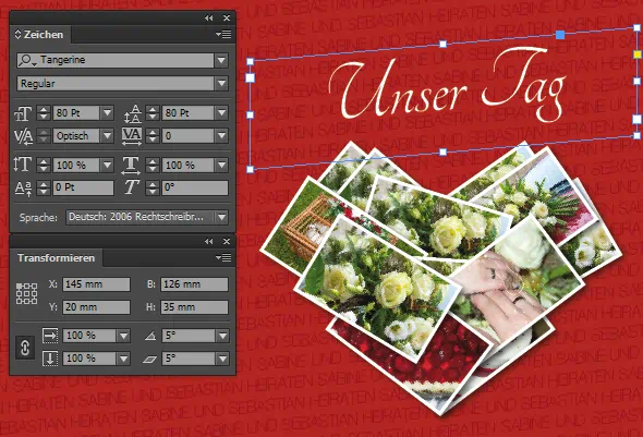 dvd cover hochzeit 26 Schriftzug "unser Tag" wird erstellt