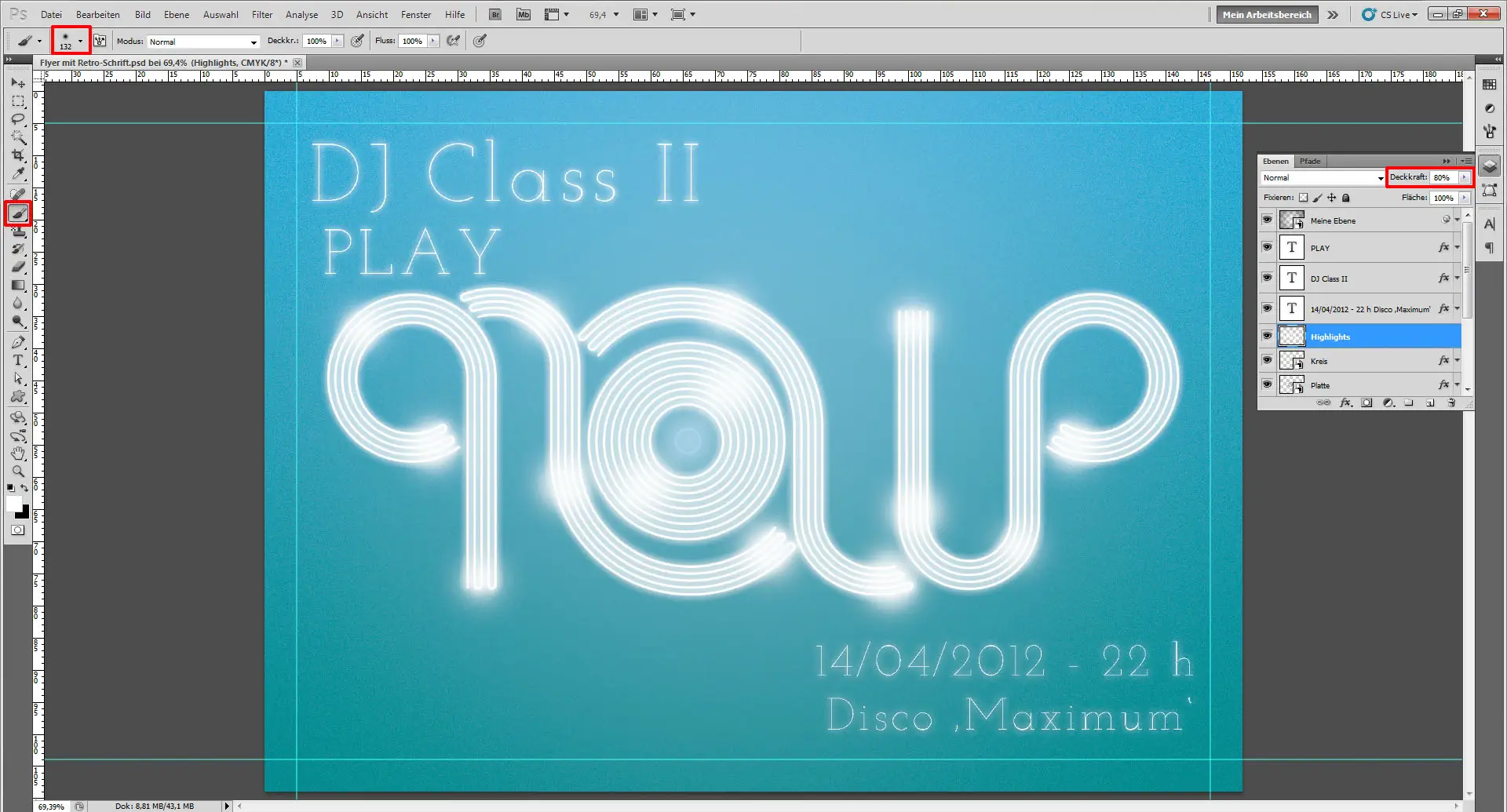 Freitagstutorial: Flyer mit individueller Retro Schrift (34)