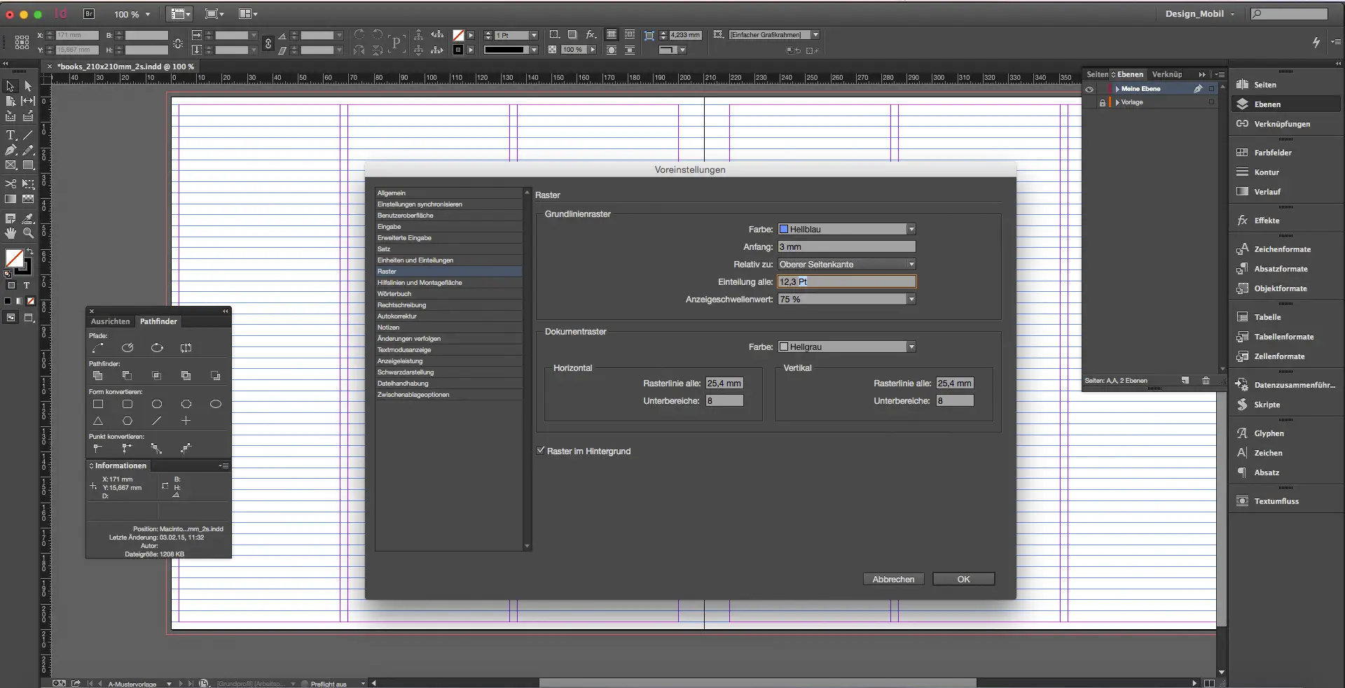 fotobuch indesign tutorial step um Grundlinienraster