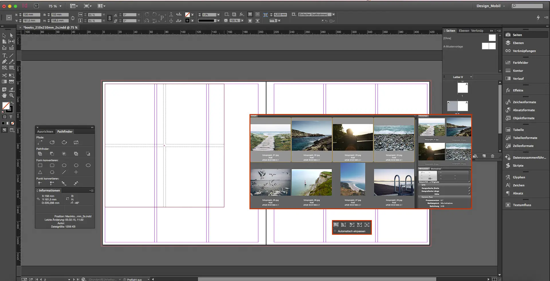fotobuch indesign tutorial step um mehrere bilder auf einmal zu platzieren