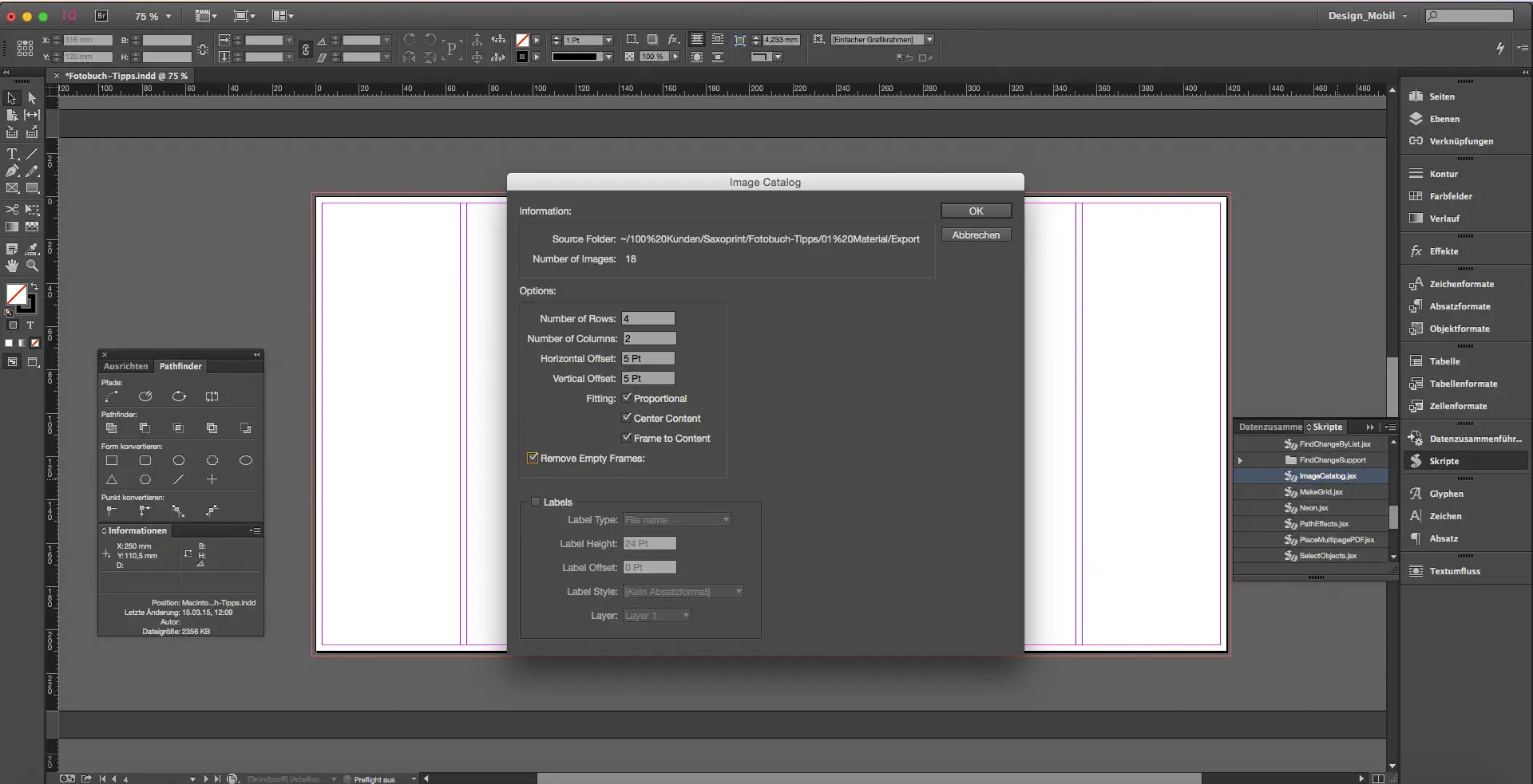 fotobuch tipps mit indesign skript   ImageCatalog