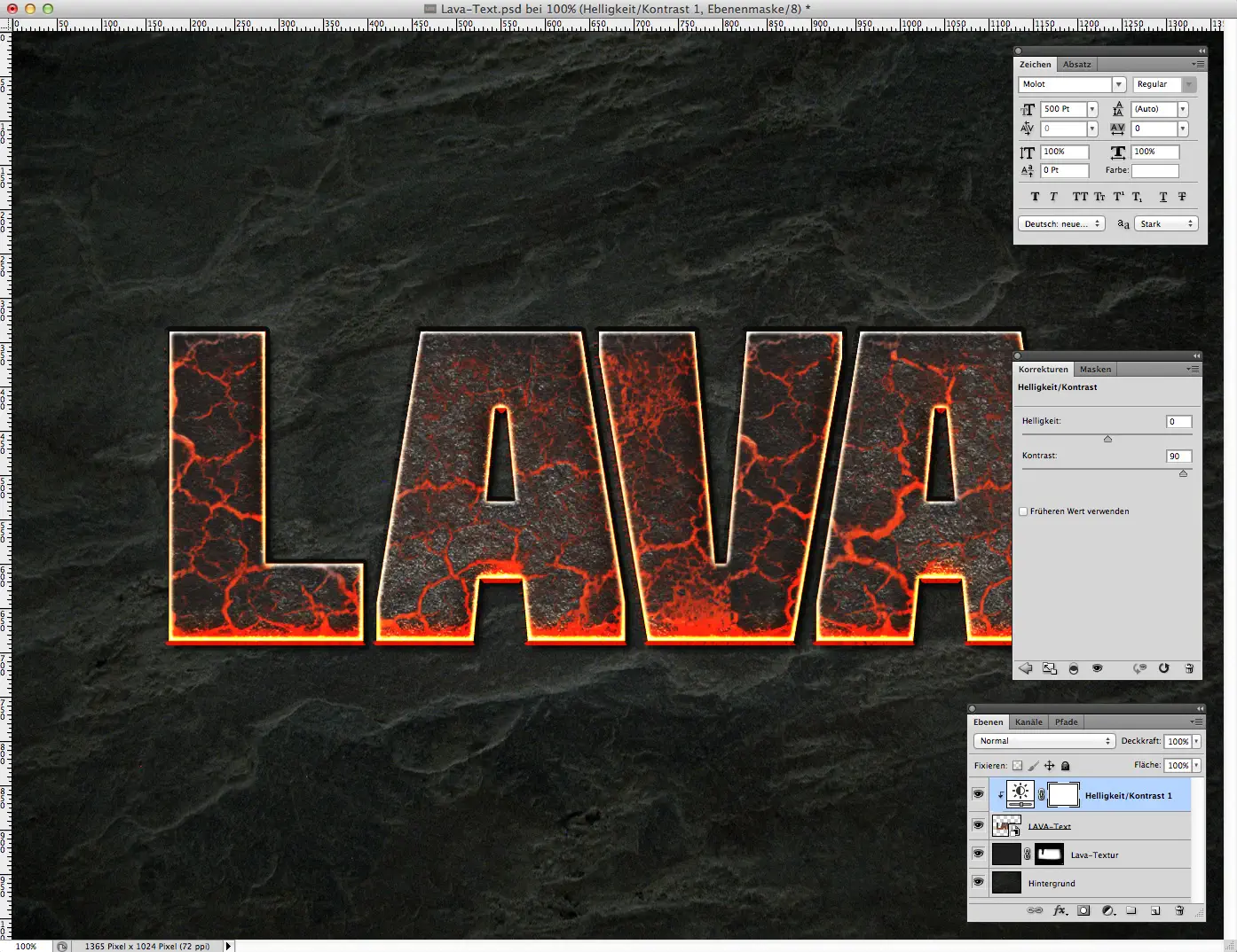 Lava Text effect Phtotoshop 7