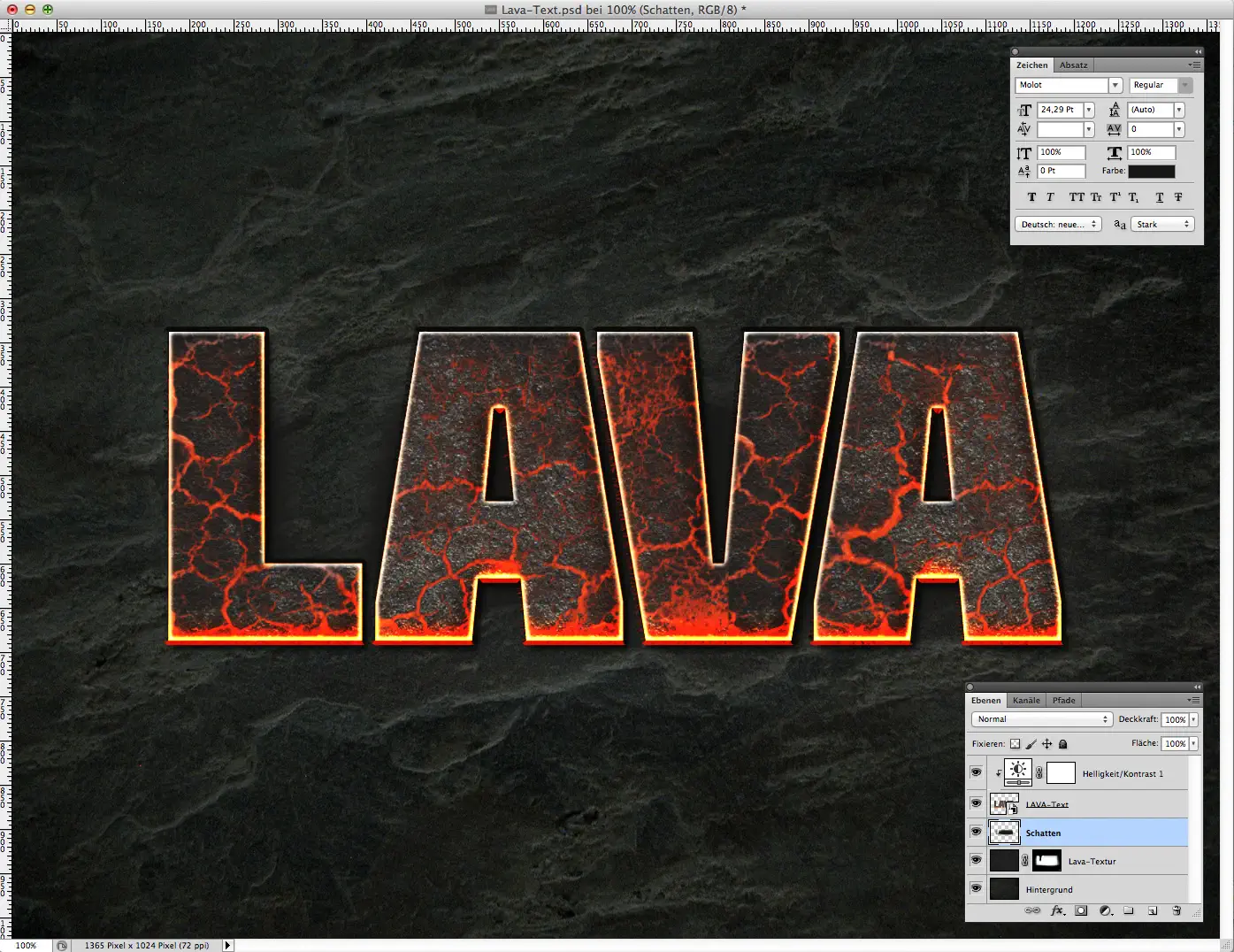 Lava Text effect Phtotoshop 8