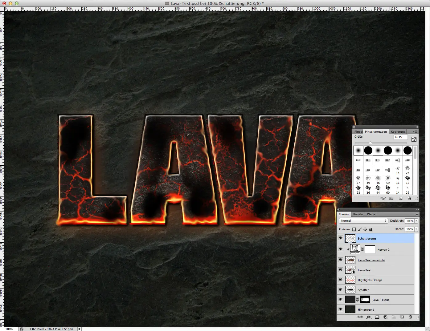 Lava Text effect Photoshop 12