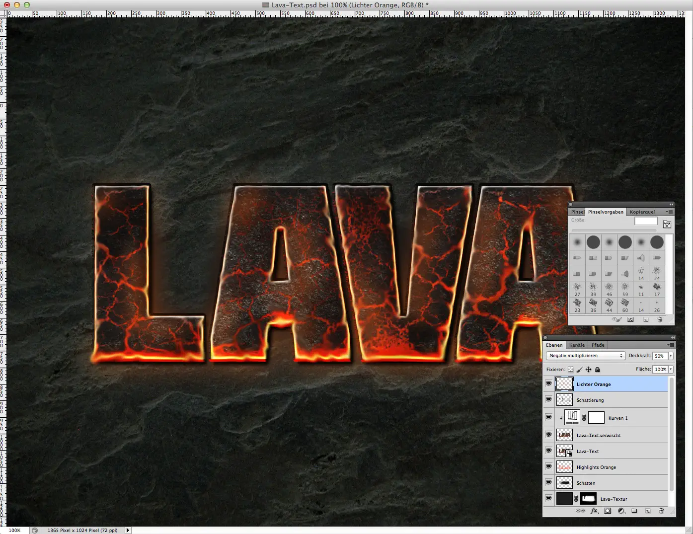 Lava Text effect Photoshop 13