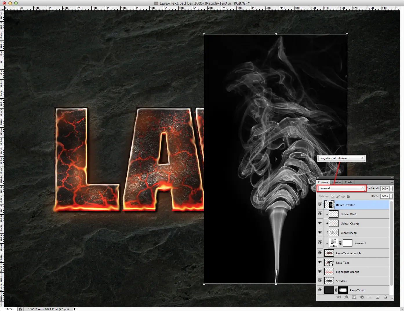 Lava Text effect Photoshop 15 step 1
