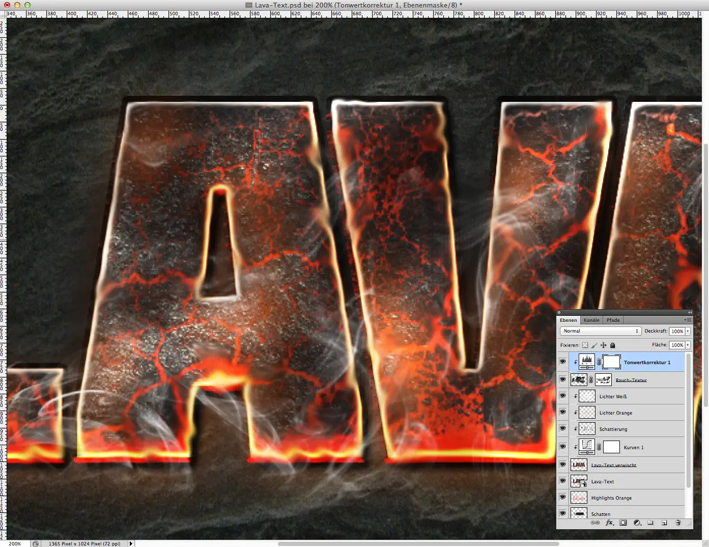 Lava Text effect Photoshop 15 step 3
