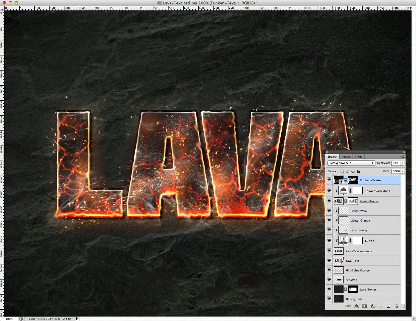 Lava Text effect Photoshop 17
