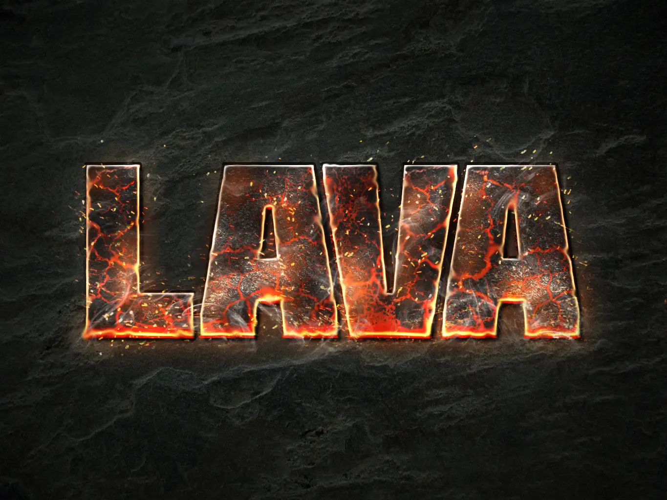 Lava Text effect Photoshop ende Version