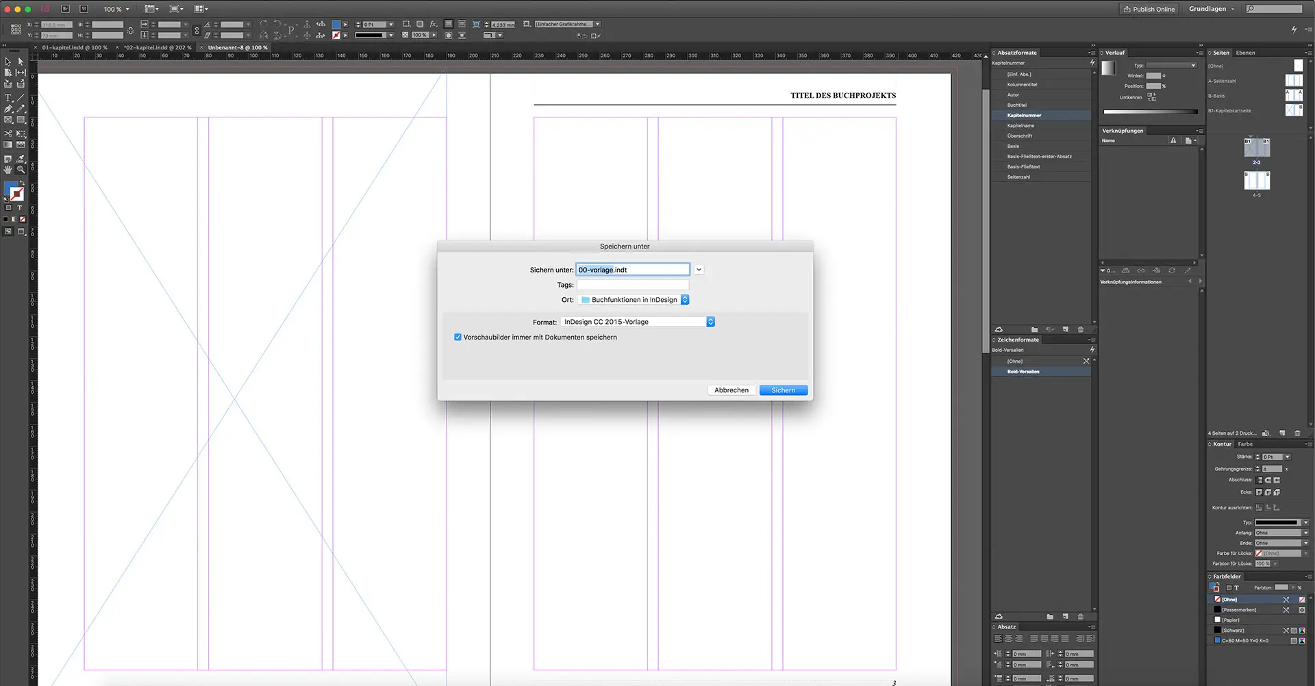 Die Gestaltung eines Buches mit InDesign sechsten Schritt