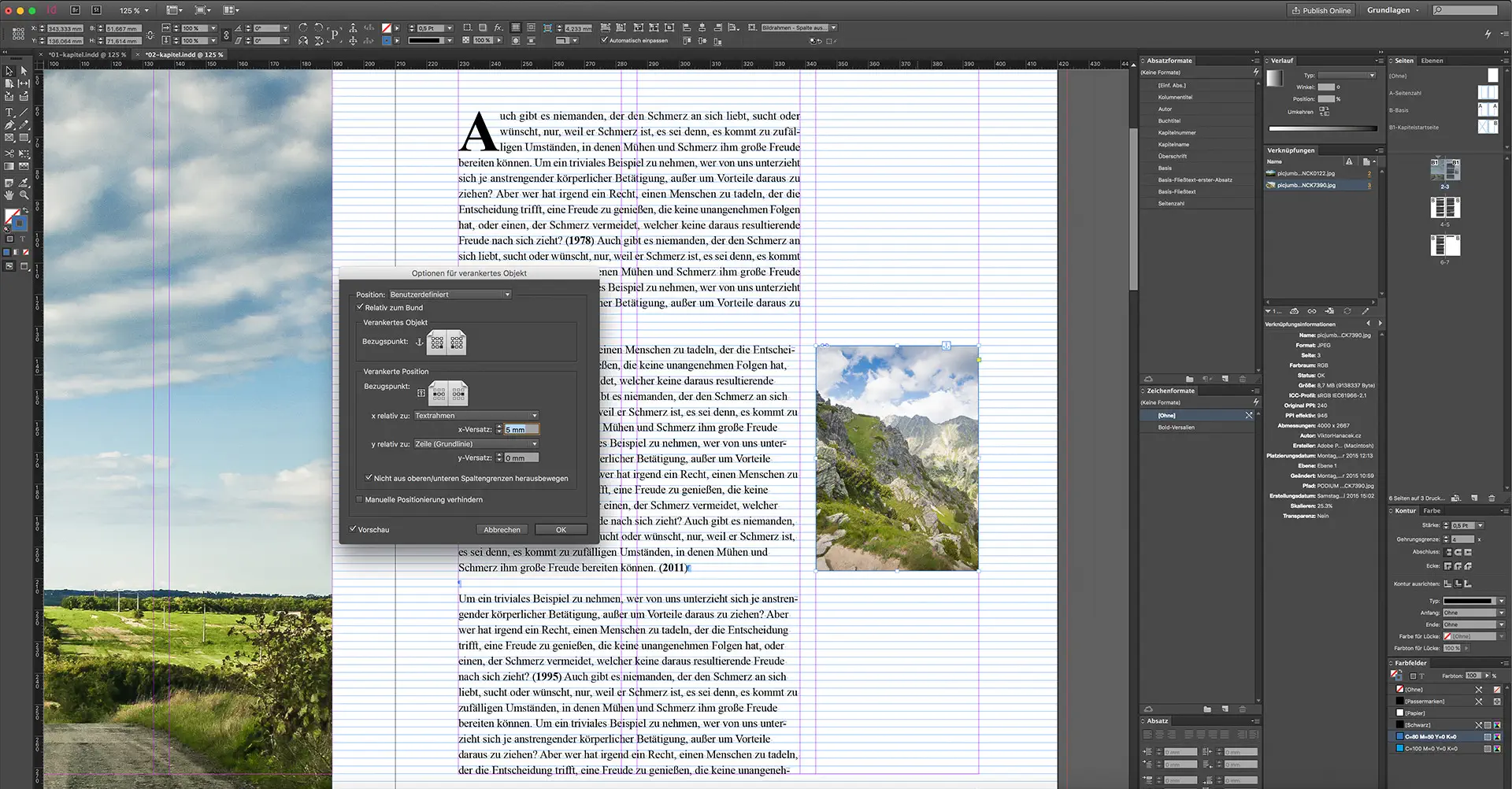 Die Gestaltung eines Buches mit InDesign achten Schritt