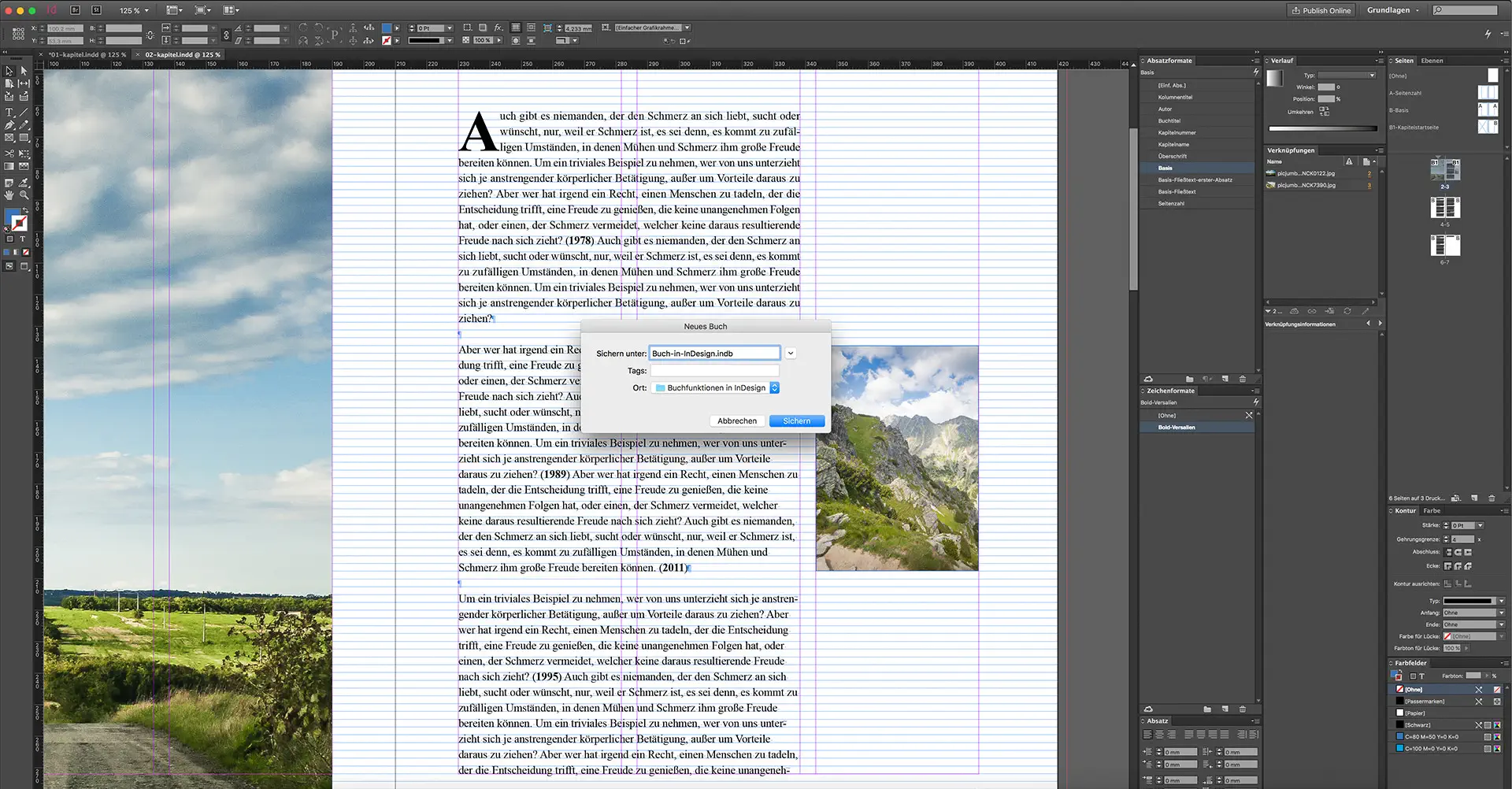 Die Gestaltung eines Buches mit InDesign zehnten Schritt