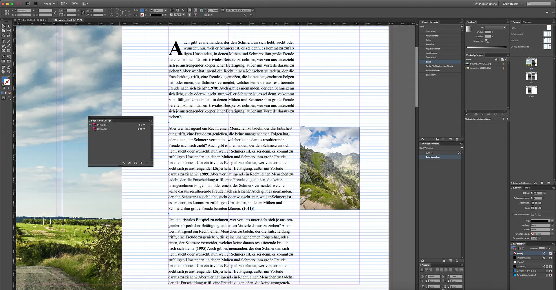 Die Gestaltung eines Buches mit InDesign elften Schritt