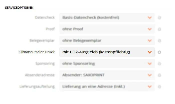 Serviceoption Klimaneutraler Druck