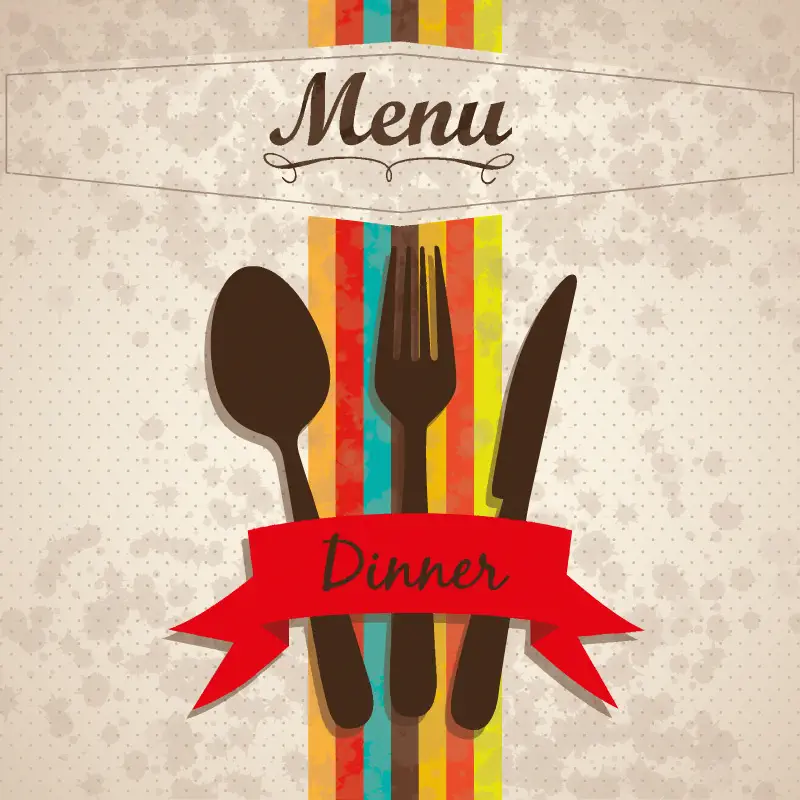 menu cover design bunt