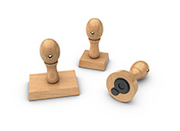 Holzstempel rechteckig und rund