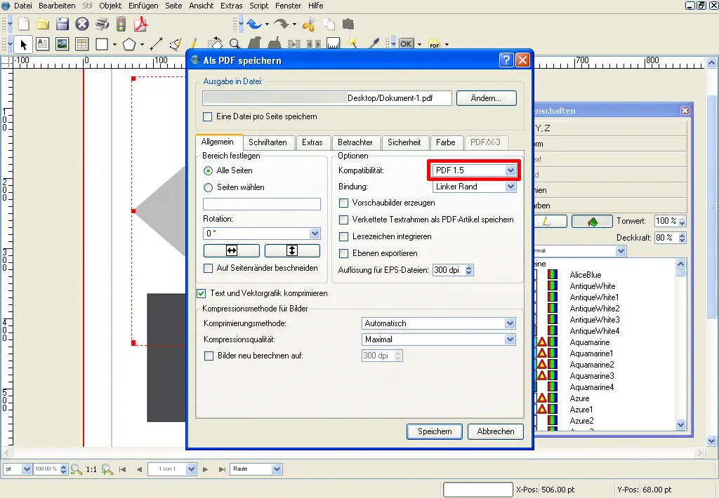 Transparenz in Scribus 5 Transparenz in Scribus 5