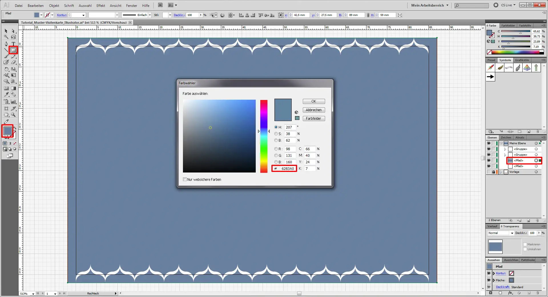tutorial muster visitenkarte illustrator 12 Freitagstutorial: Muster Visitenkarte in Adobe Illustrator (12)