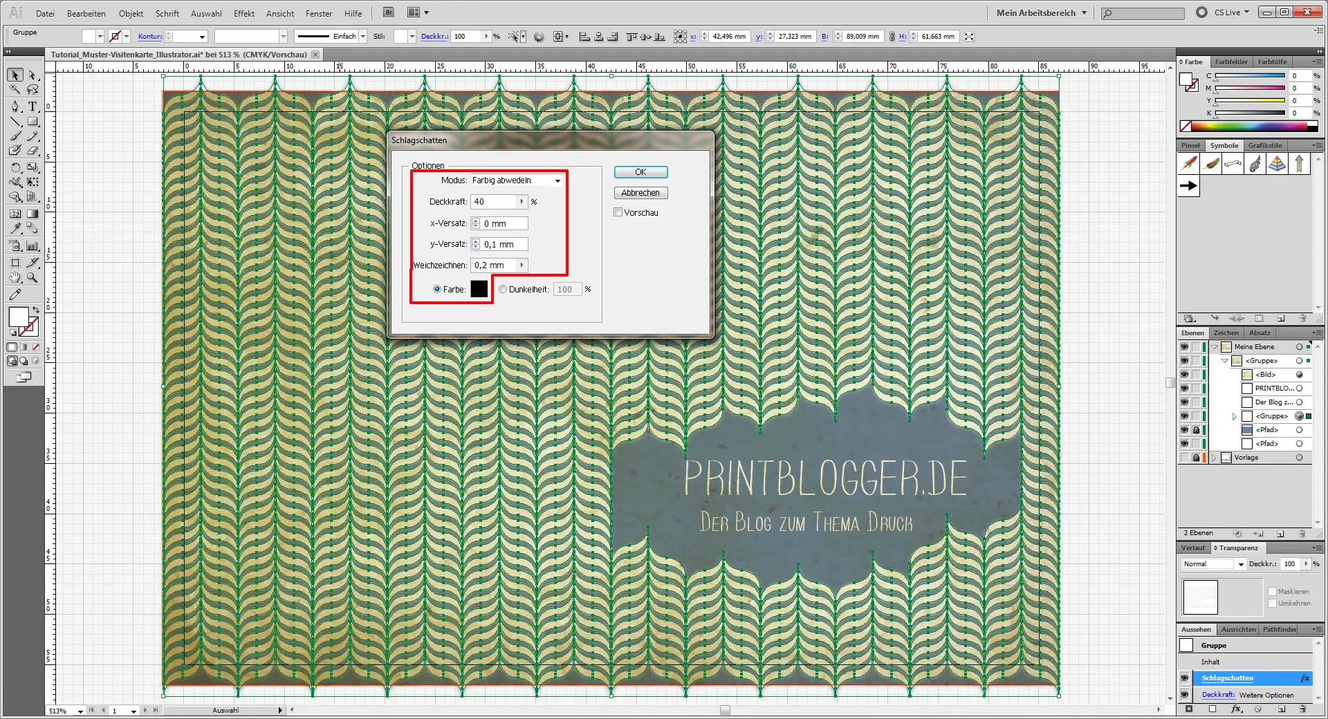tutorial muster visitenkarte illustrator 17 Freitagstutorial: Muster Visitenkarte in Adobe Illustrator (17)